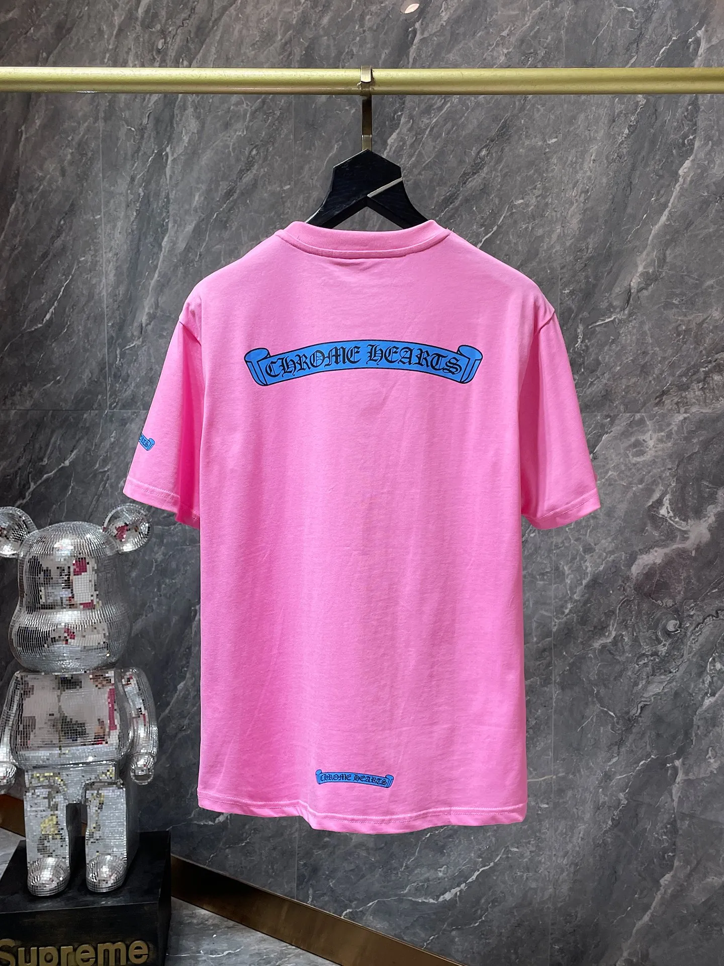 P130 ✨New✨ Chrome Hearts 25ss High weight, environmentally friendly and high-quality top-grade fabric Dopamine blue and pink scroll short sleeves Counter synchronization 1:1 replica version Recommended color: Customized blue Customized pink Size: S, M, L, XL